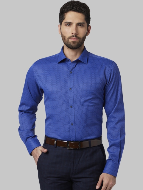 

Park Avenue Men Blue Slim Fit Self Design Formal Shirt