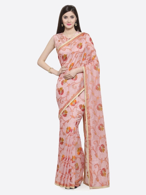 

Shaily Pink Printed Silk Blend Saree