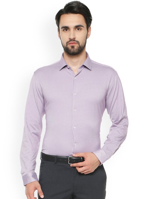 

Van Heusen Men Lavender Slim Fit Striped Party Shirt