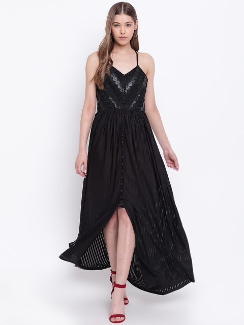 

Texco Women Black Self Design Maxi Dress