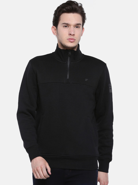 

t-base Men Black Solid Sweatshirt