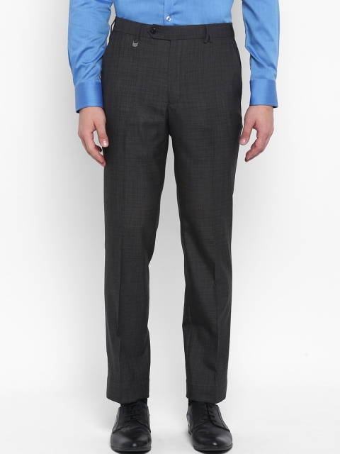 

Park Avenue Men Grey Slim Fit Self Design Formal Trousers