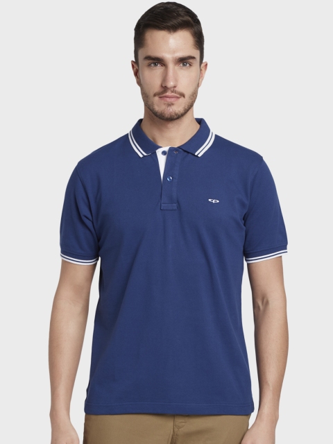 

ColorPlus Men Blue Solid Polo Collar T-shirt