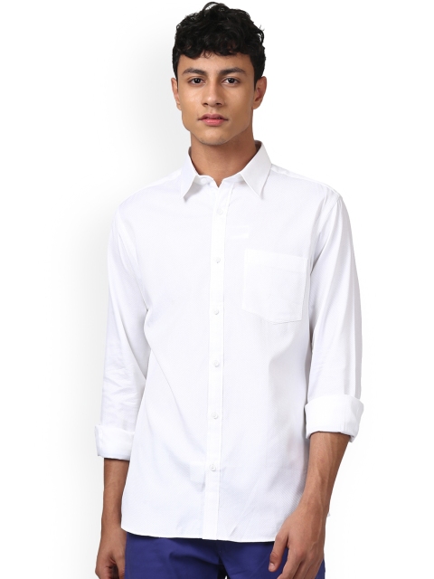 

Park Avenue Men White Slim Fit Self Design Semiformal Shirt
