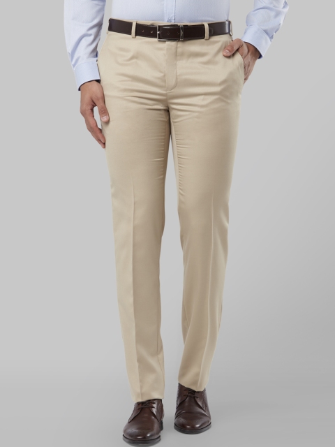 

Raymond Men Beige Slim Fit Solid Formal Trousers