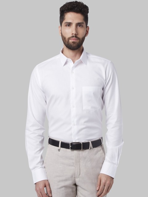 

Park Avenue Men White Slim Fit Self Design Formal Shirt
