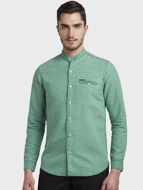 

ColorPlus Men Green Solid Casual Shirt
