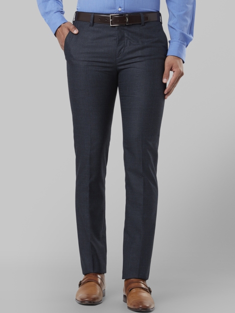 

Raymond Men Blue Slim Fit Self Design Formal Trousers