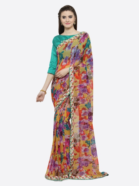 

Shaily Multicoloured Printed Pure Georgette Saree, Multi