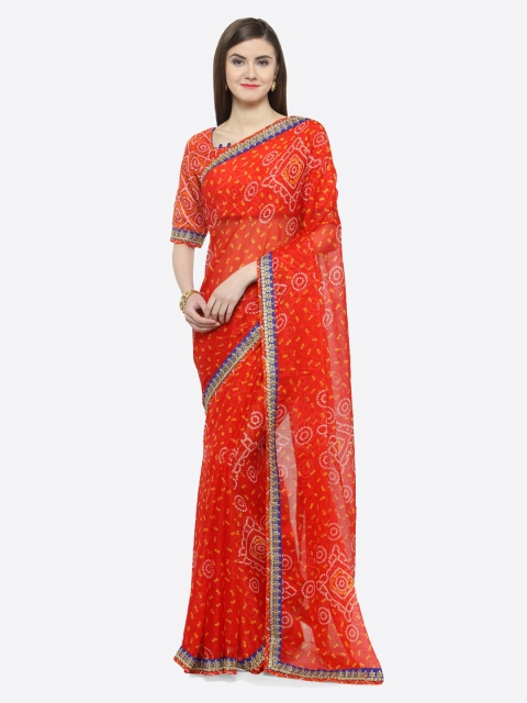 

Shaily Red Pure Chiffon Printed Saree