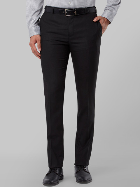 

Raymond Men Black Slim Fit Solid Formal Trousers