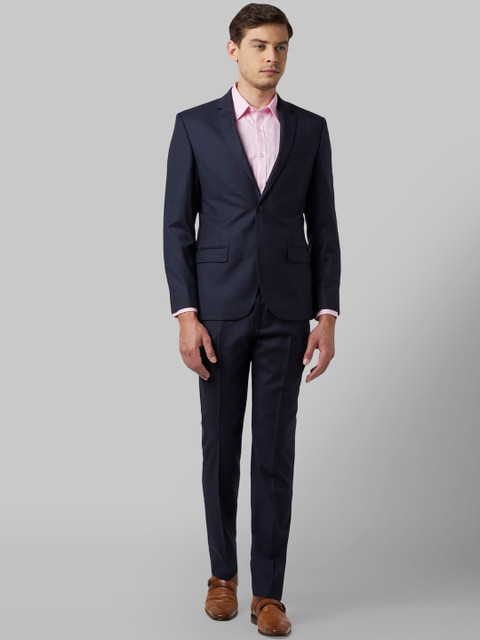 

Park Avenue Men Blue Solid Regular-Fit Single-Breasted Suit