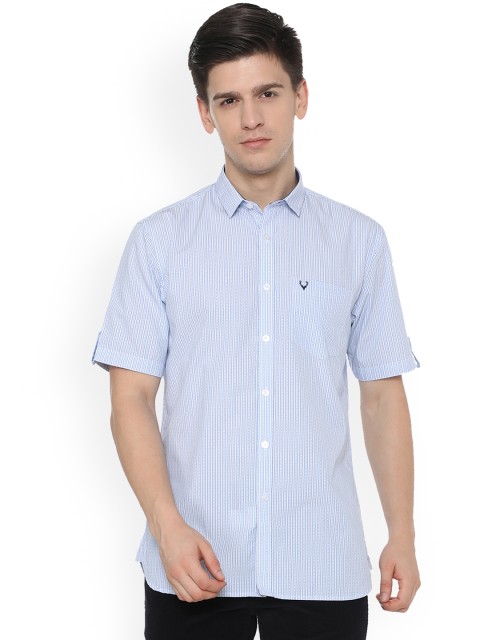 

Allen Solly Men Blue Sport Slim Fit Striped Casual Shirt