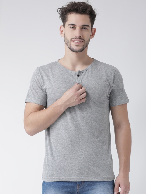 

Tinted Men Grey Solid Henley Neck T-shirt