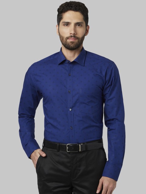 

Park Avenue Men Blue Slim Fit Printed Party Shirt