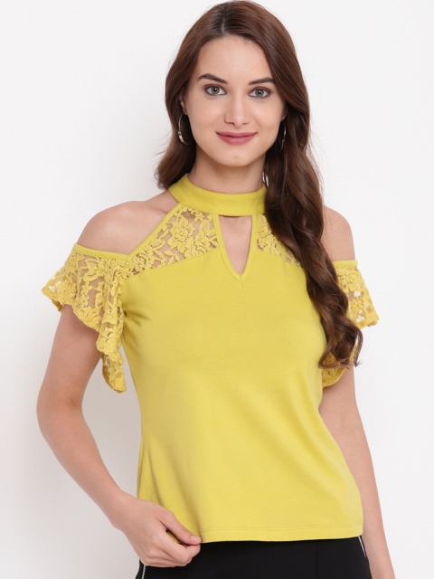 

Texco Women Yellow Self Design Top