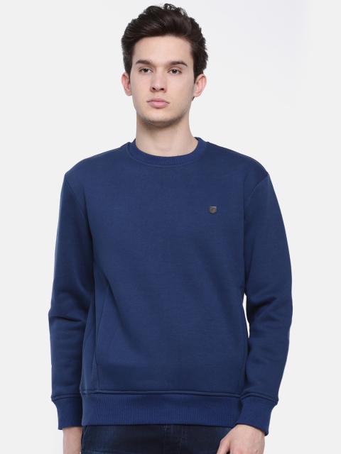 

t-base Men Blue Solid Sweatshirt