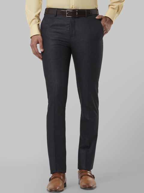 

Raymond Men Grey Slim Fit Checked Formal Trousers