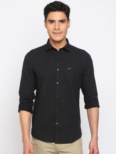 

Crocodile Men Black Slim Fit Printed Casual Shirt