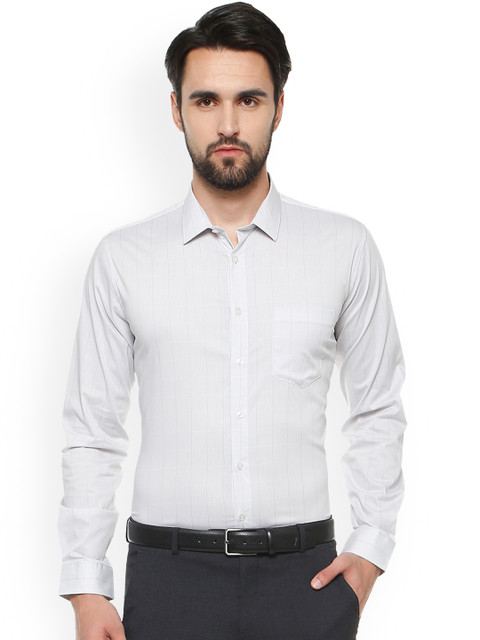 

Van Heusen Men Grey Slim Fit Checked Formal Shirt