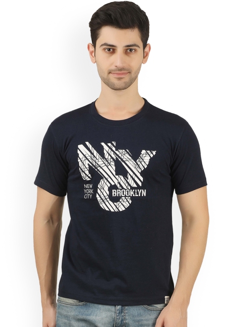 

Joven Men Navy Blue Printed Round Neck T-shirt