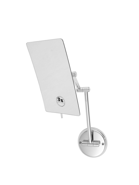 

Rozia Unisex 3x Magnification Frameless Wall Mount Makeup Mirror, Silver