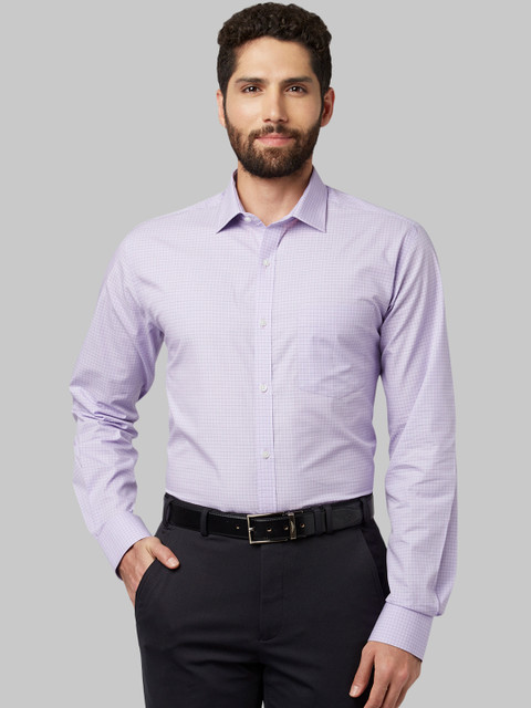 

Park Avenue Men Purple Classic Slim Fit Checked Formal Shirt