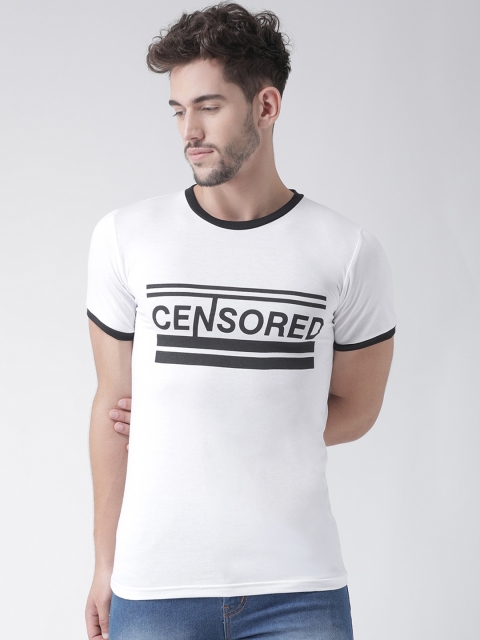 

Tinted Men White Printed Round Neck T-shirt