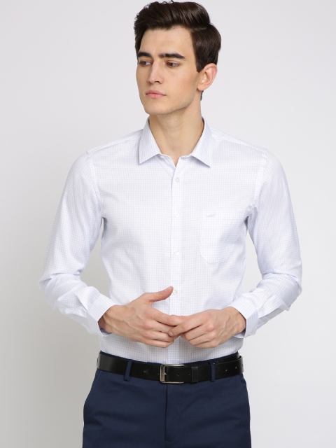 

Crocodile Men White Slim Fit Checked Formal Shirt
