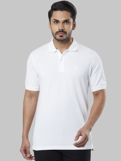 

Raymond Men White Solid Polo Collar T-shirt