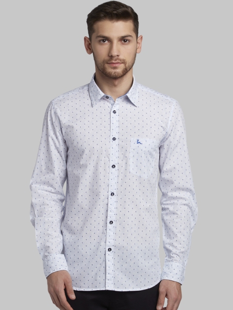 

Parx Men Blue Slim Fit Printed Casual Shirt