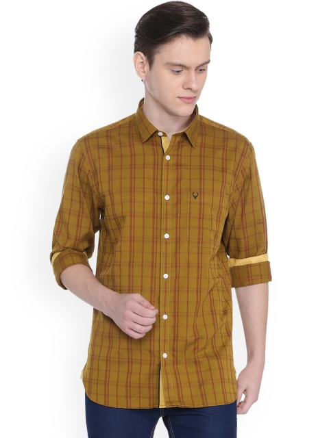 

Allen Solly Men Khaki Sport Slim Fit Checked Casual Shirt