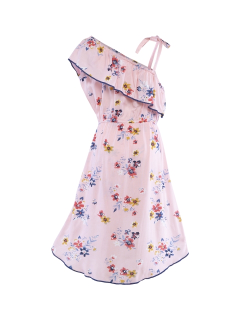 

Stylo Bug Girls Pink Printed Layered Playsuit