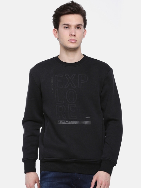 t-base Men Black Printed Sweatshirt