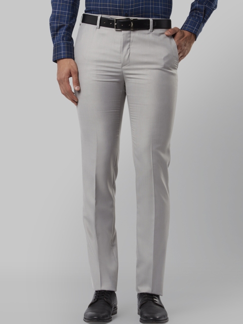 

Raymond Men Grey Slim Fit Self Design Formal Trousers