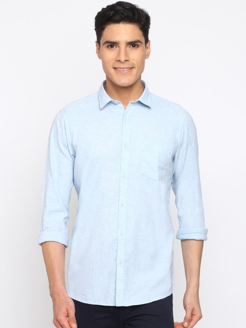 

Crocodile Men Blue Slim Fit Solid Casual Shirt