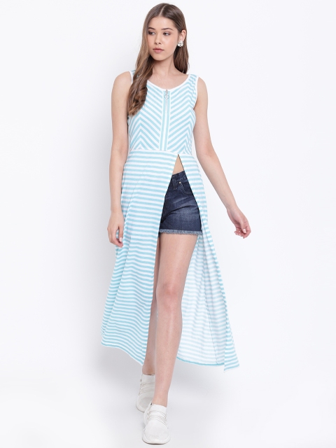 

Texco Women Green & White Striped Maxi Top