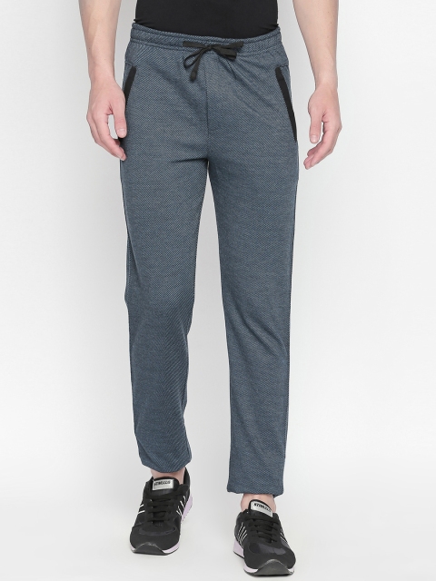 

AVOQ Men Blue Self-Design Slim-Fit Track Pants
