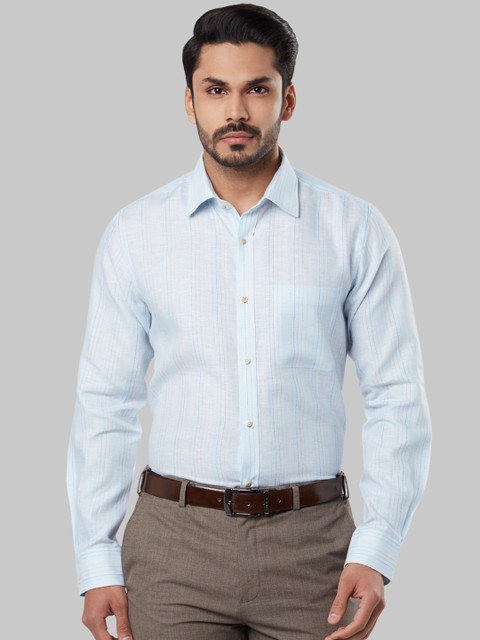 

Raymond Men Blue Regular Fit Striped Formal Shirt