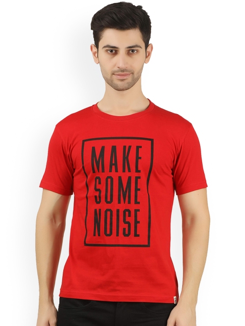 

Joven Men Red Printed Round Neck T-shirt