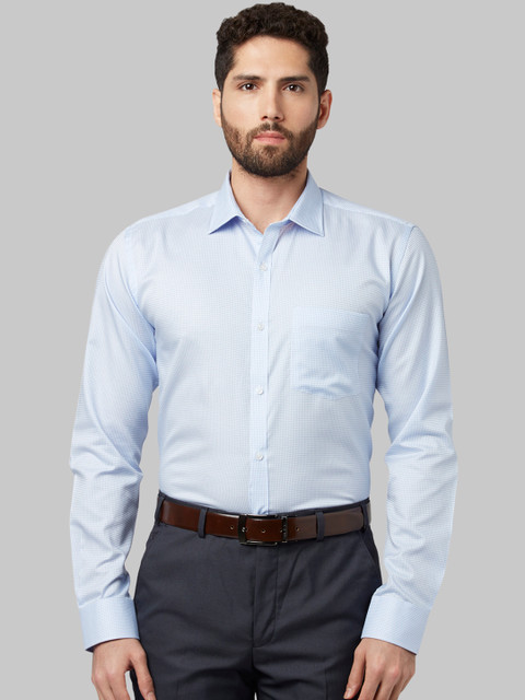 

Park Avenue Men Blue Slim Fit Checked Formal Shirt