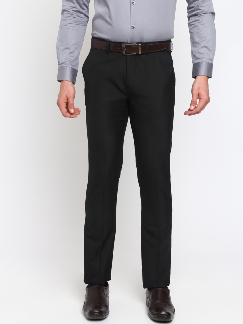 

Crocodile Men Black Slim Fit Solid Formal Trousers
