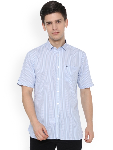 

Allen Solly Men Blue Sport Slim Fit Striped Casual Shirt