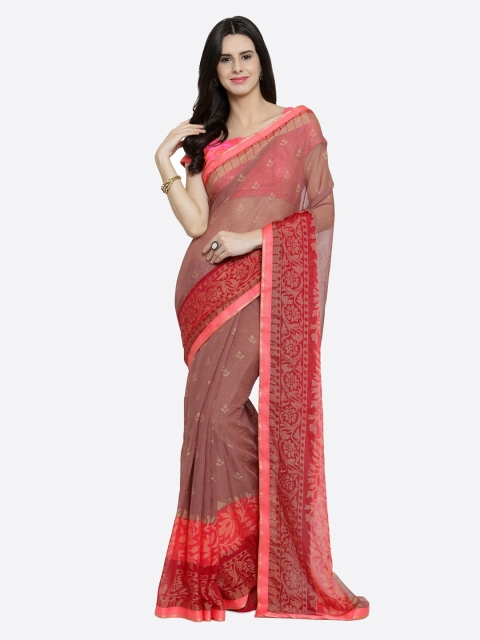 

Shaily Pink Printed Silk Blend Saree