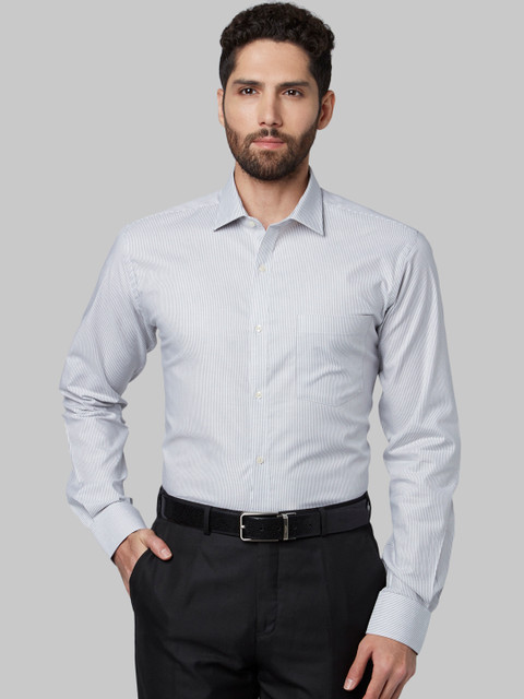 

Park Avenue Men Grey Slim Fit Striped Formal Shirt