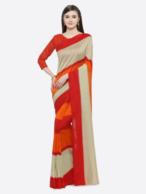 

Shaily Red & Beige Striped Silk Cotton Saree