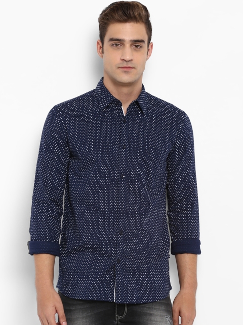 

Parx Men Blue Slim Fit Printed Casual Shirt