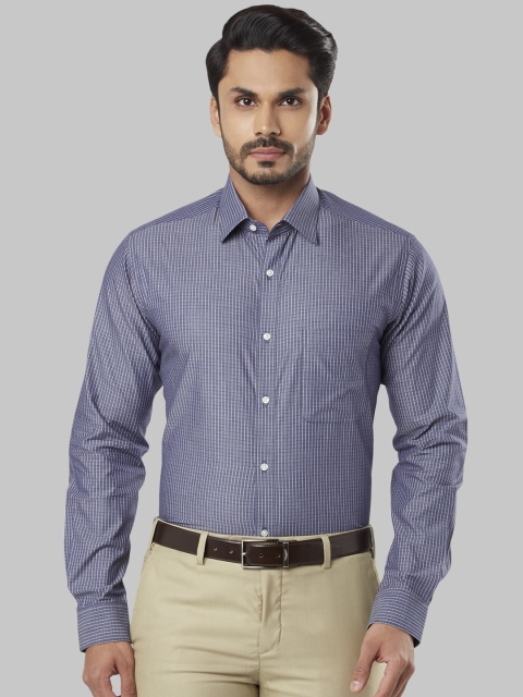 

Raymond Men Blue Slim Fit Checked Formal Shirt