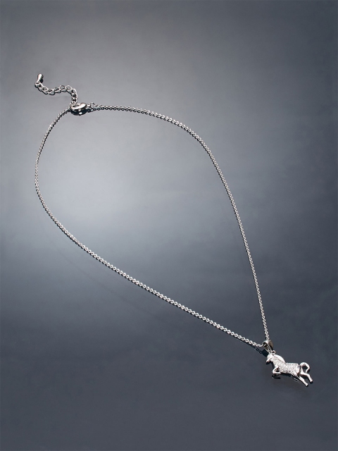 

shaze Silver-Toned Brass Rhodium-Plated Chain
