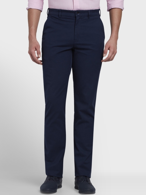

ColorPlus Men Navy Blue Regular Fit Solid Regular Trousers